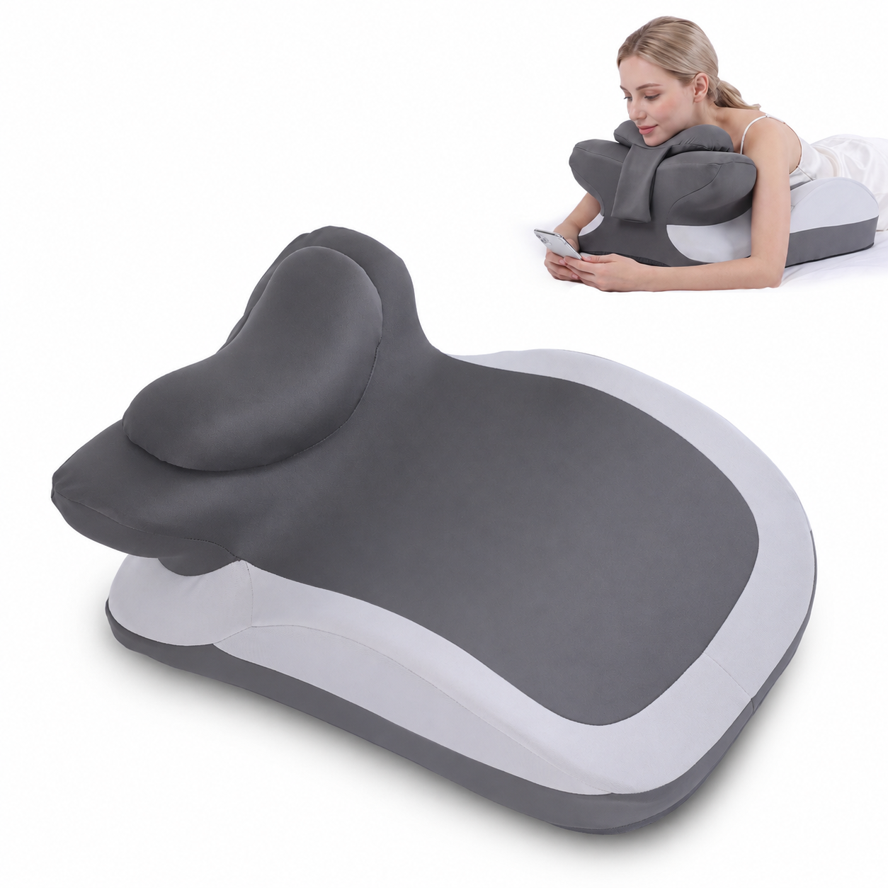 Cuscino Relaxora Multi-Posizione in uso prono